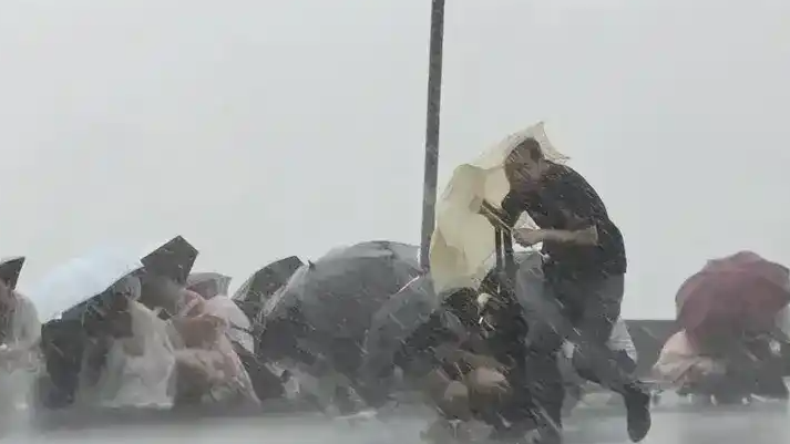 西湖突现狂风暴雨 游客瞬间被浇透热搜配图